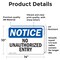 Signmission No Unauthorized Entry OSHA Notice Sign, Vinyl Decal, 14in W x 10in L, 2PK OS-2PACK-NS-D-1014-L-15021 - alternate 5
